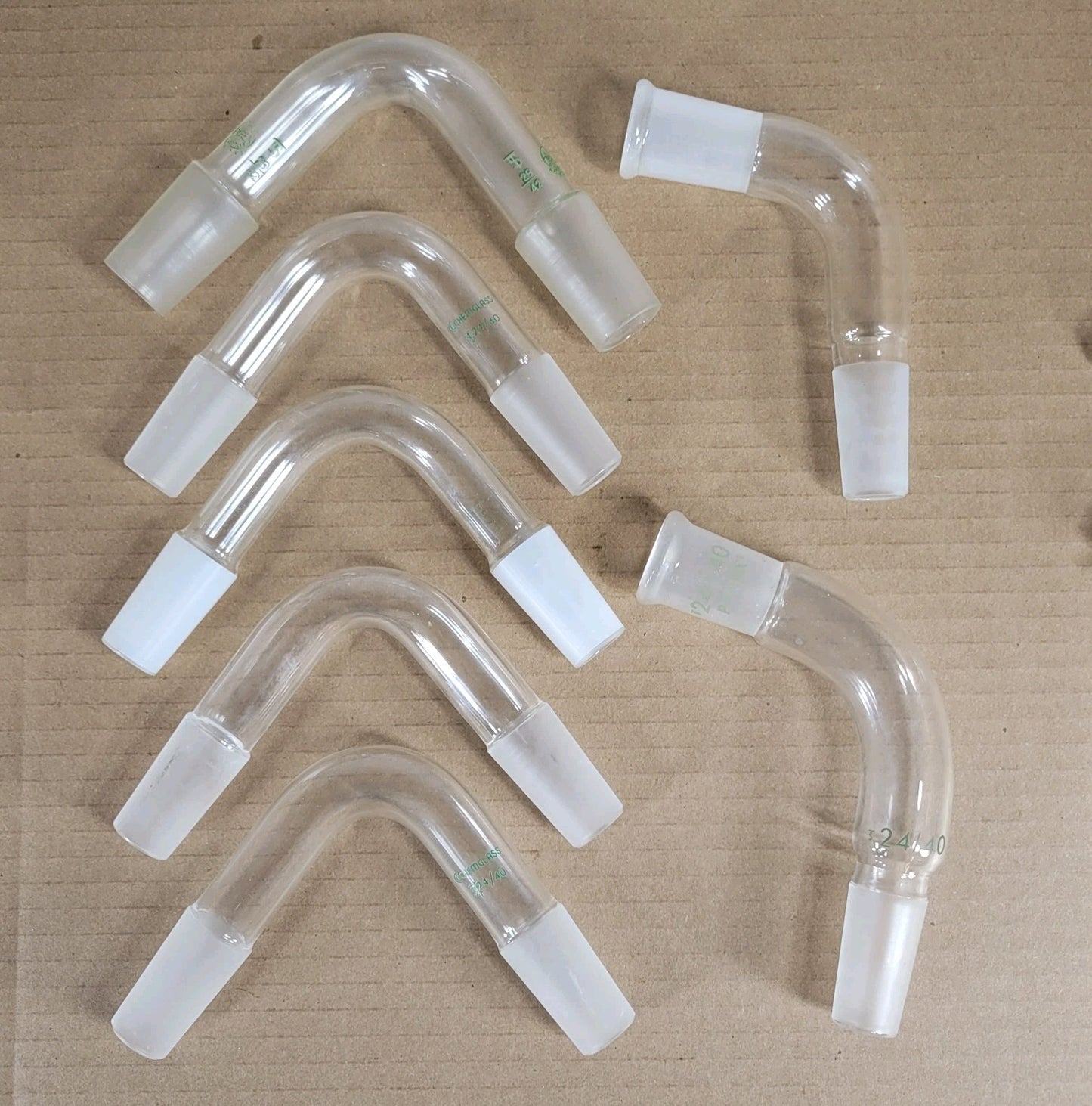 Lot Of 7 Chemglass CG-1010-01/CG-1071-01 Distillation Adapter 75/105 24/40 Joint
