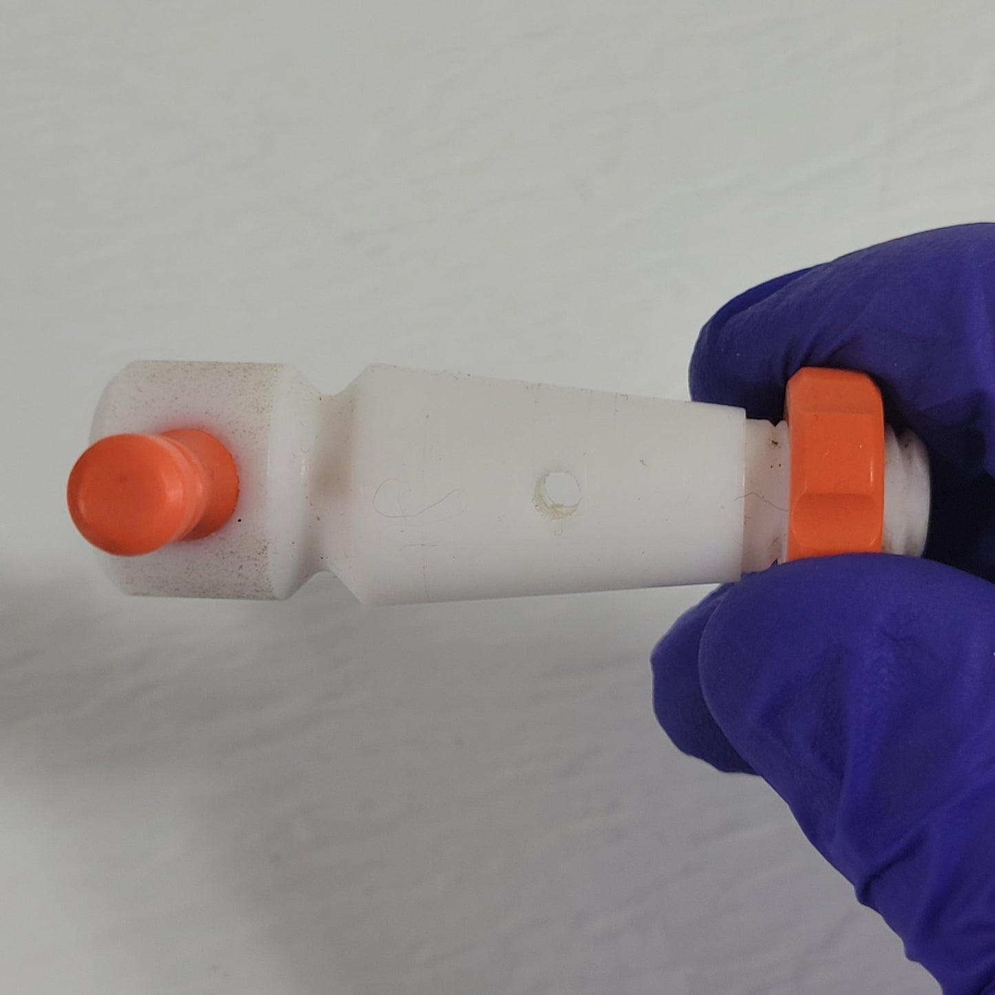 Three PTFE 17/27mm 3.5mm Bore Tapered Stopcocks for Glassware in Labs, Orange