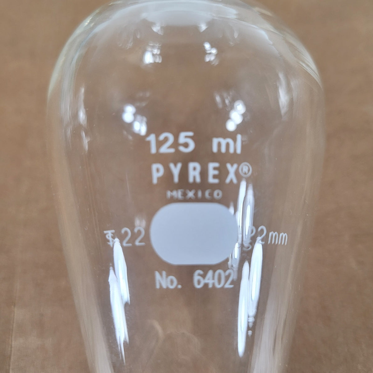 NEW Corning PYREX 6402-125 125mL Squibb Separatory Funnel PTFE Stopcock