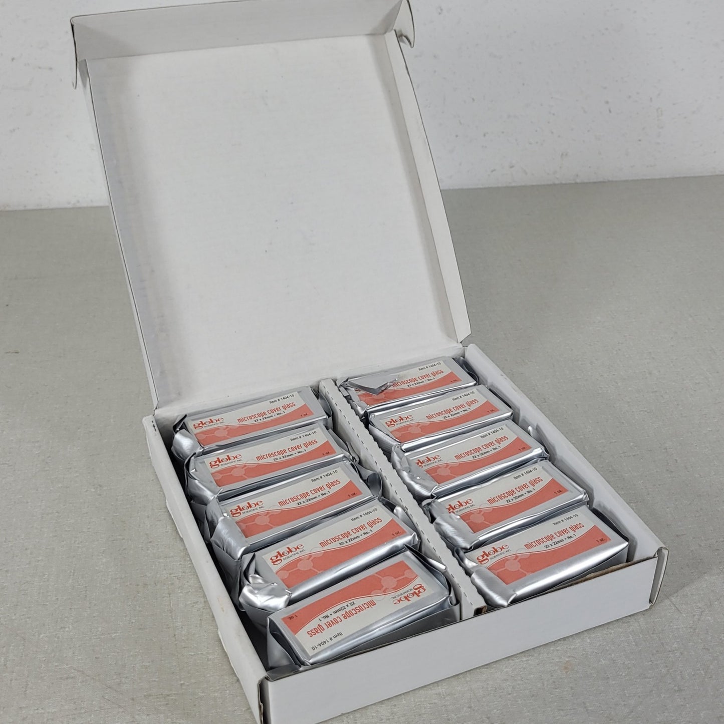 Globe Scientific 1404-10 Microscope Cover Glass 22x22mm No.1 10oz 10-Pack