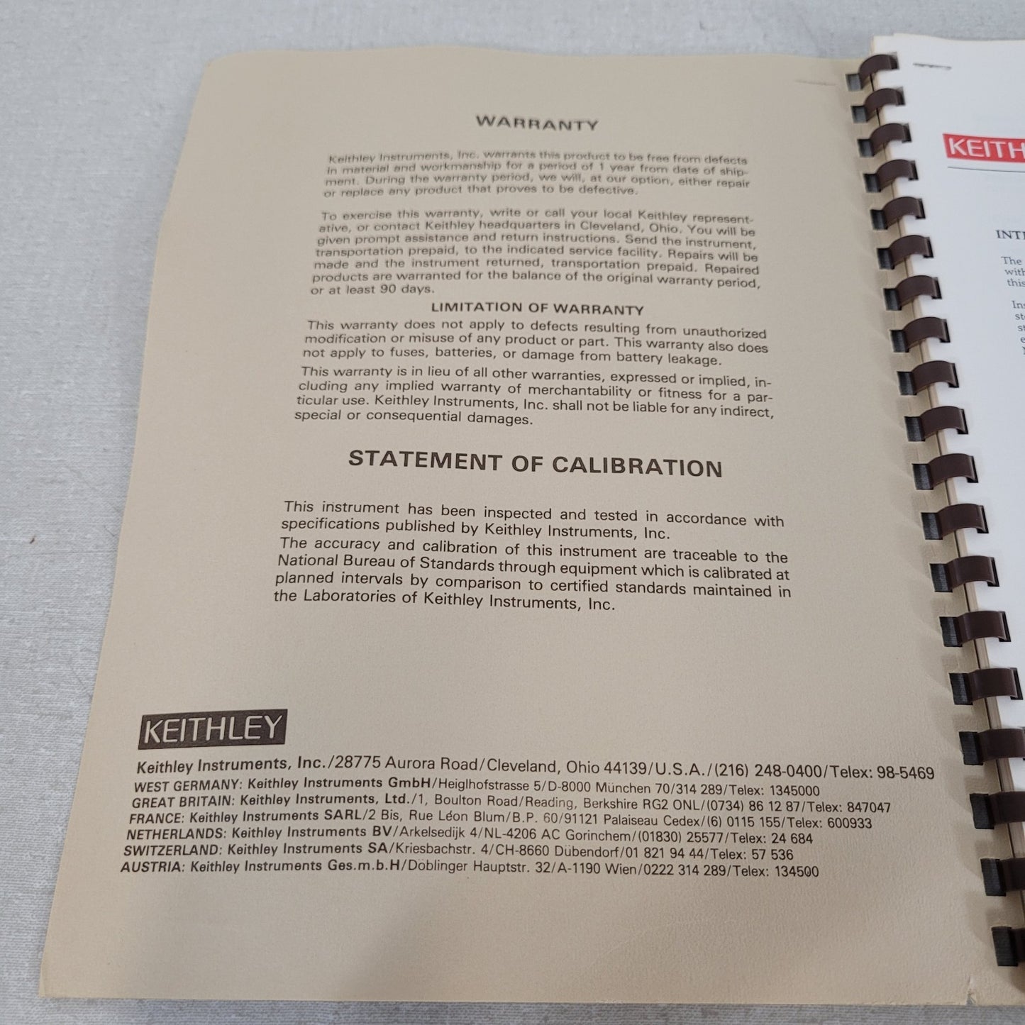 Keithley 1753 IEEE-488 Interface Instruction Manual 1753-901-01C May 1984