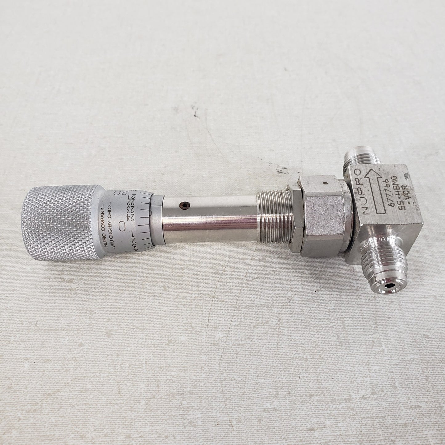 Swagelok NUPRO SS-4BMG-VCR Metering Bellows Valve 1/4in Male VCR