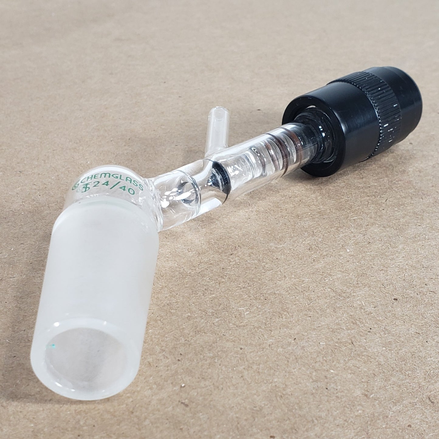 Chemglass AF-0501-02 Airfree Schlenk Adapter 24/40 Chem-Cap Valve