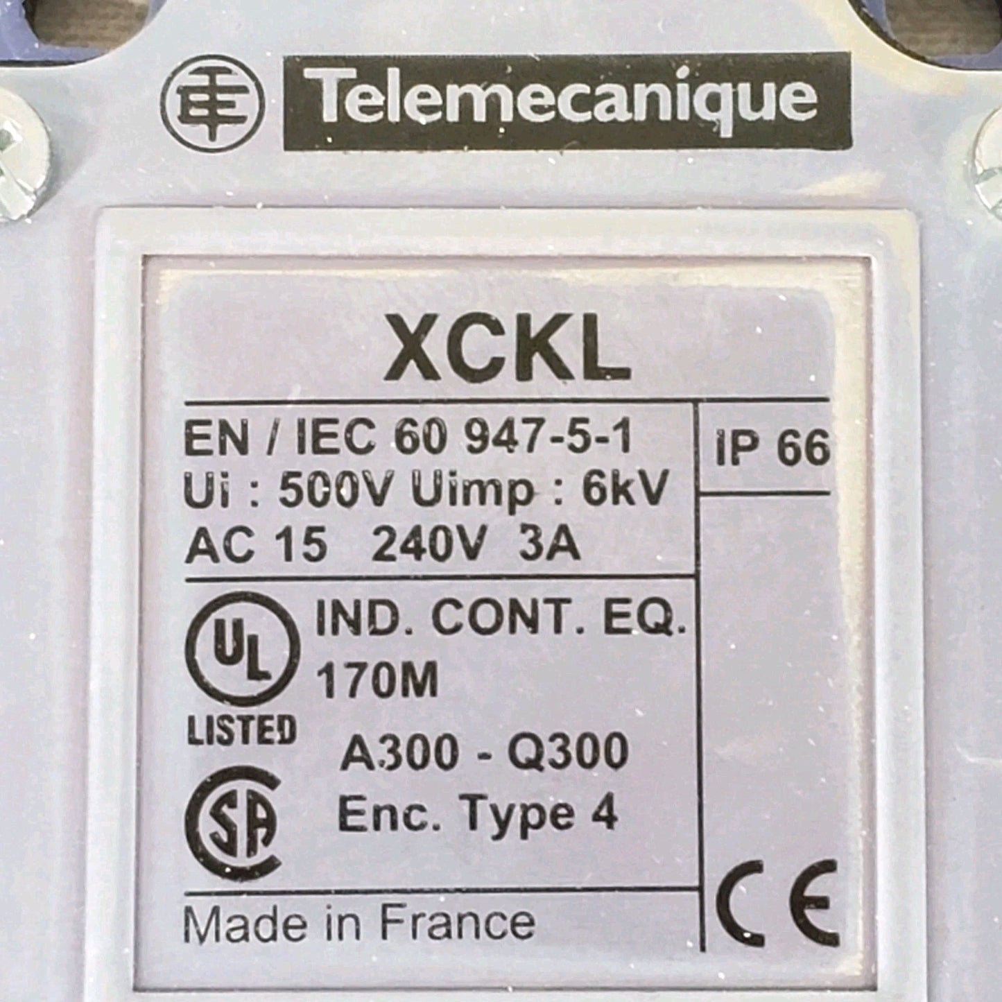 TELEMACANIQUE XCKL10041H7 Limit Switch for Circuits, XCKL, ZCKG00, ZCK-Y41