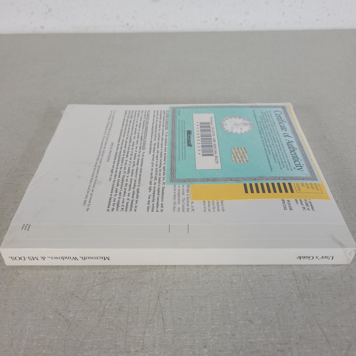 Vintage Microsoft Windows & MS-DOS User's Guide Manual w/ COA Sealed