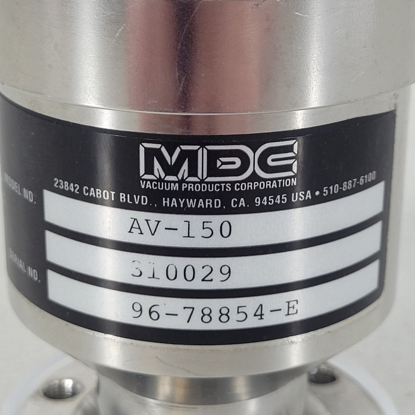 MDC AV-150 Manual 90° Angle Vacuum Valve 2.75" CF ConFlat DN40CF SS UHV