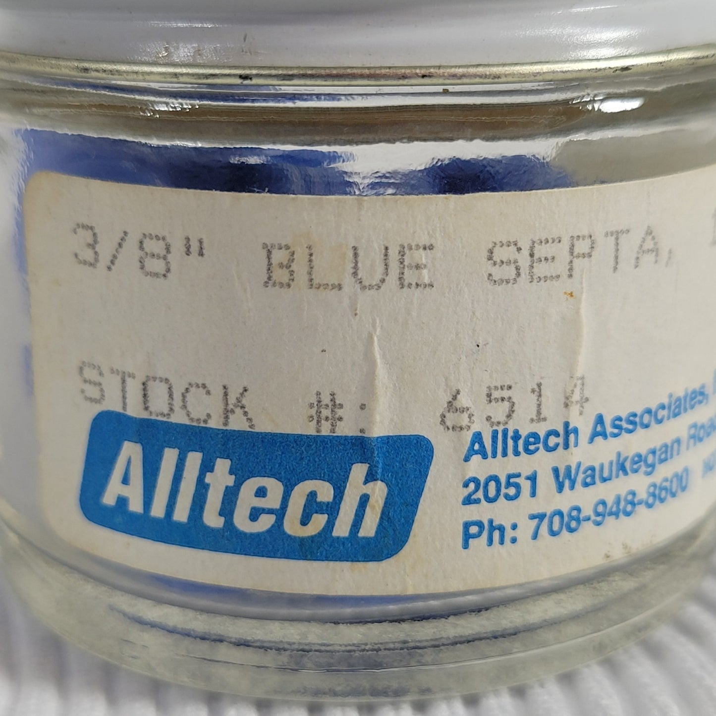 ALLTECH 6514 3/8" Blue Vial Septa For Laboratory Chromatography, 80 Count