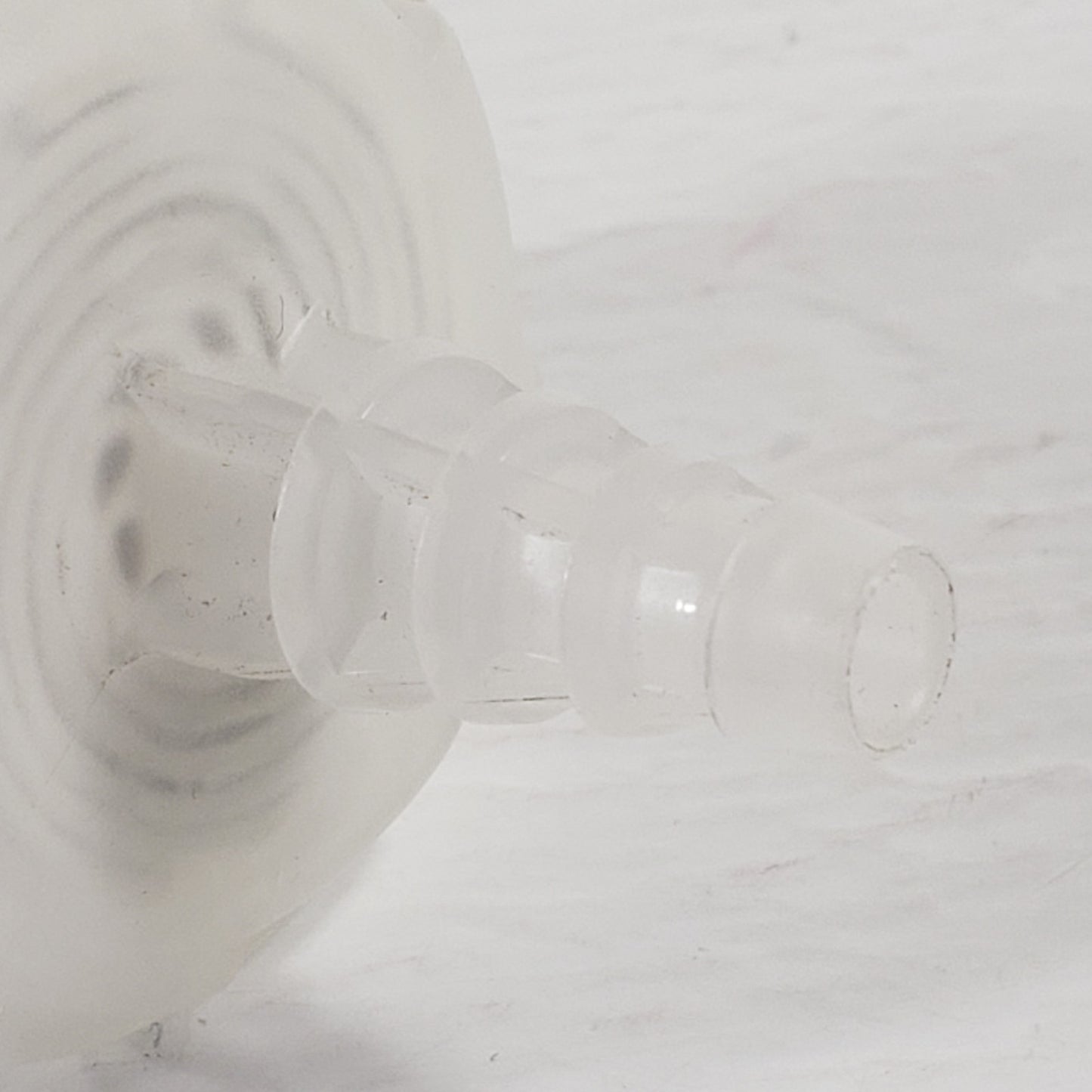 Transparent Threaded Inline Fuel Filter for Small Engines, Flow Direction Shown