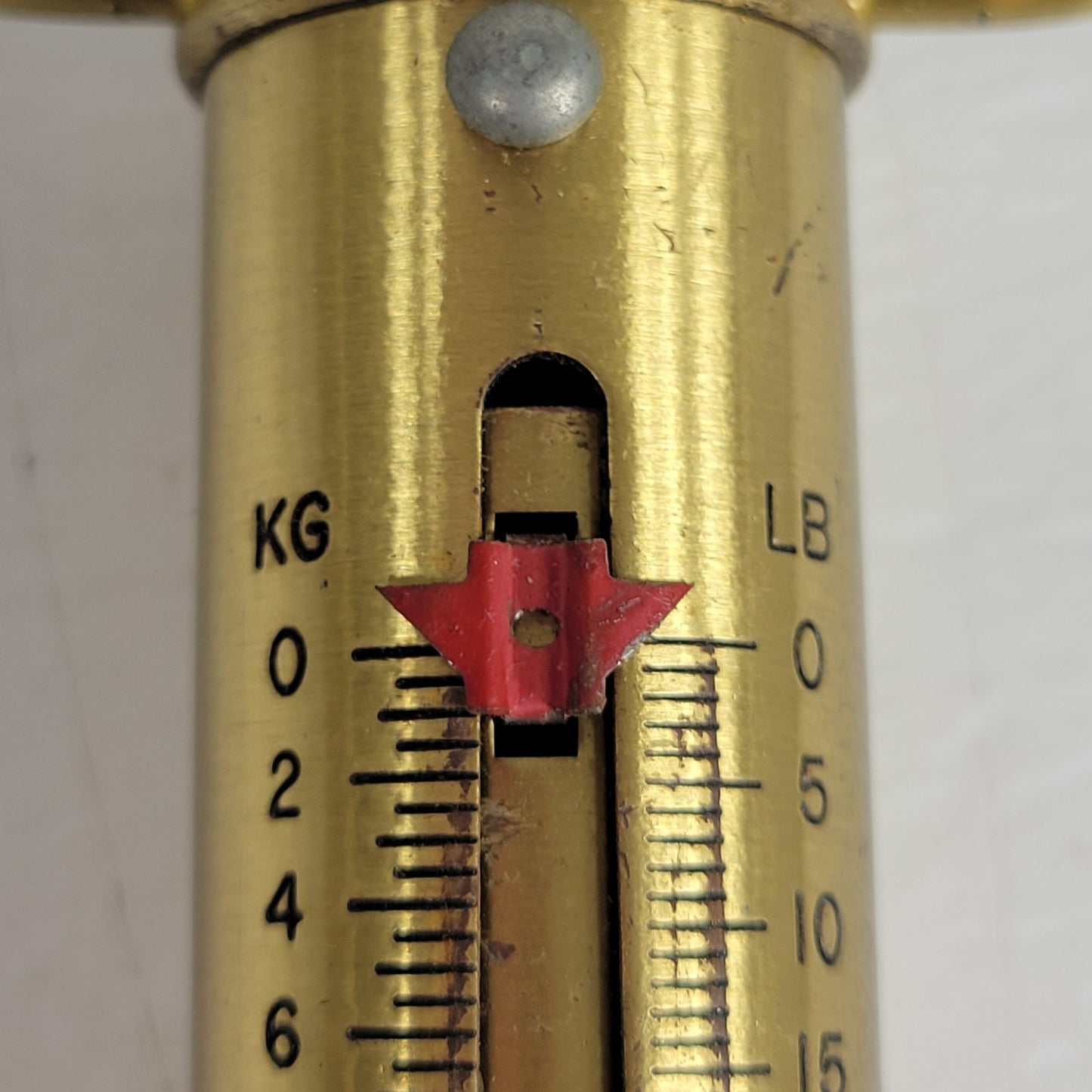 Chatillon IN-100M 100lb 50kg Brass Hanging Spring Scale Peak Pointer No Hook