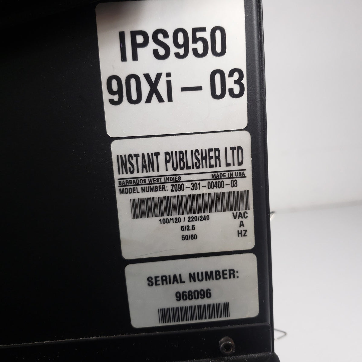 Zebra 90Xi 300DPI Thermal Transfer Label Printer IPS 950 Instant Publisher