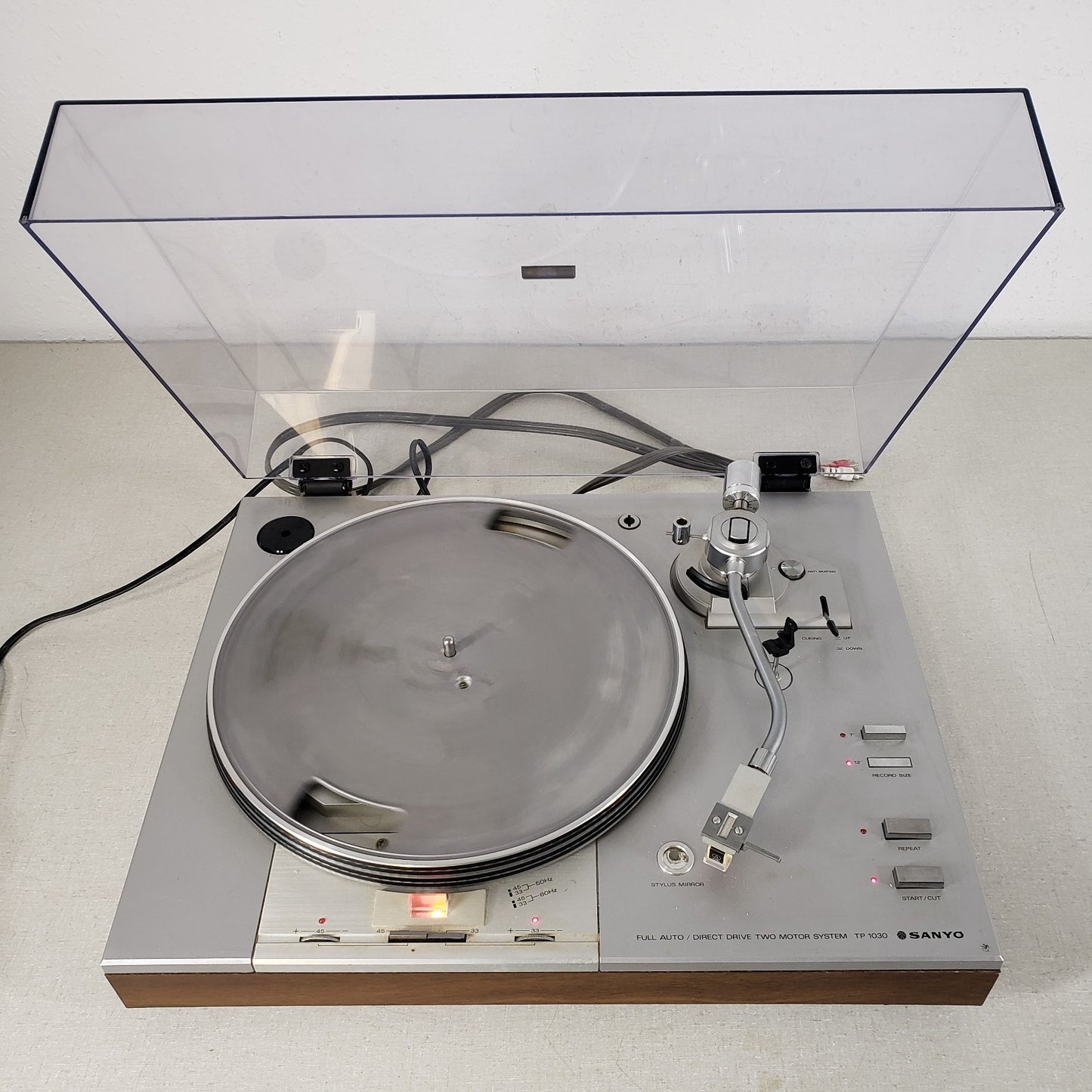 Sanyo TP-1030 Full Auto Direct Drive Turntable Record Player Tested 12W