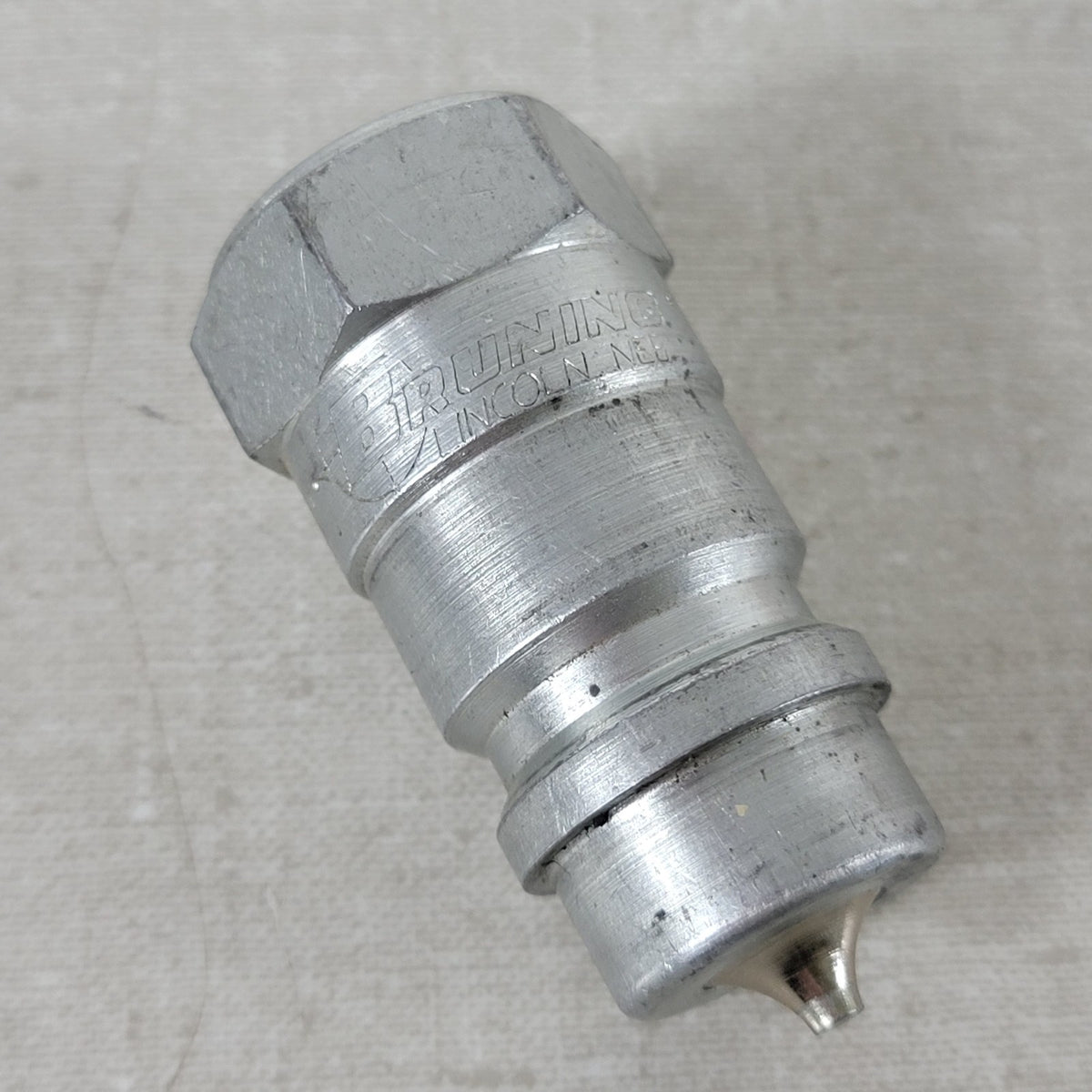 BRUNING 1/2" Female Hydraulic Quick Coupler Body Vintage Industrial