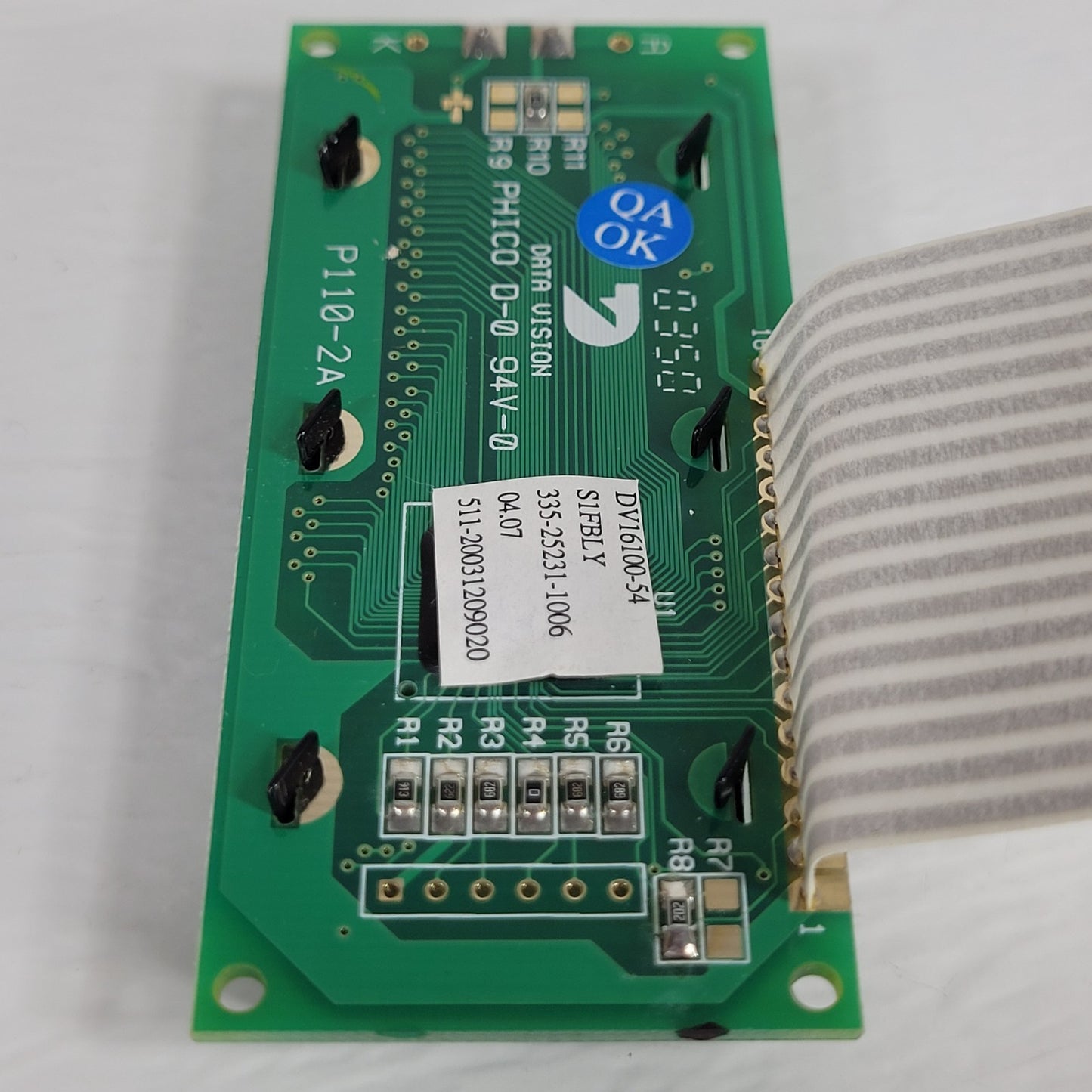 Data Vision DV16100-54 S1FBLY 16x1 Character LCD Module Yellow Green Backlight