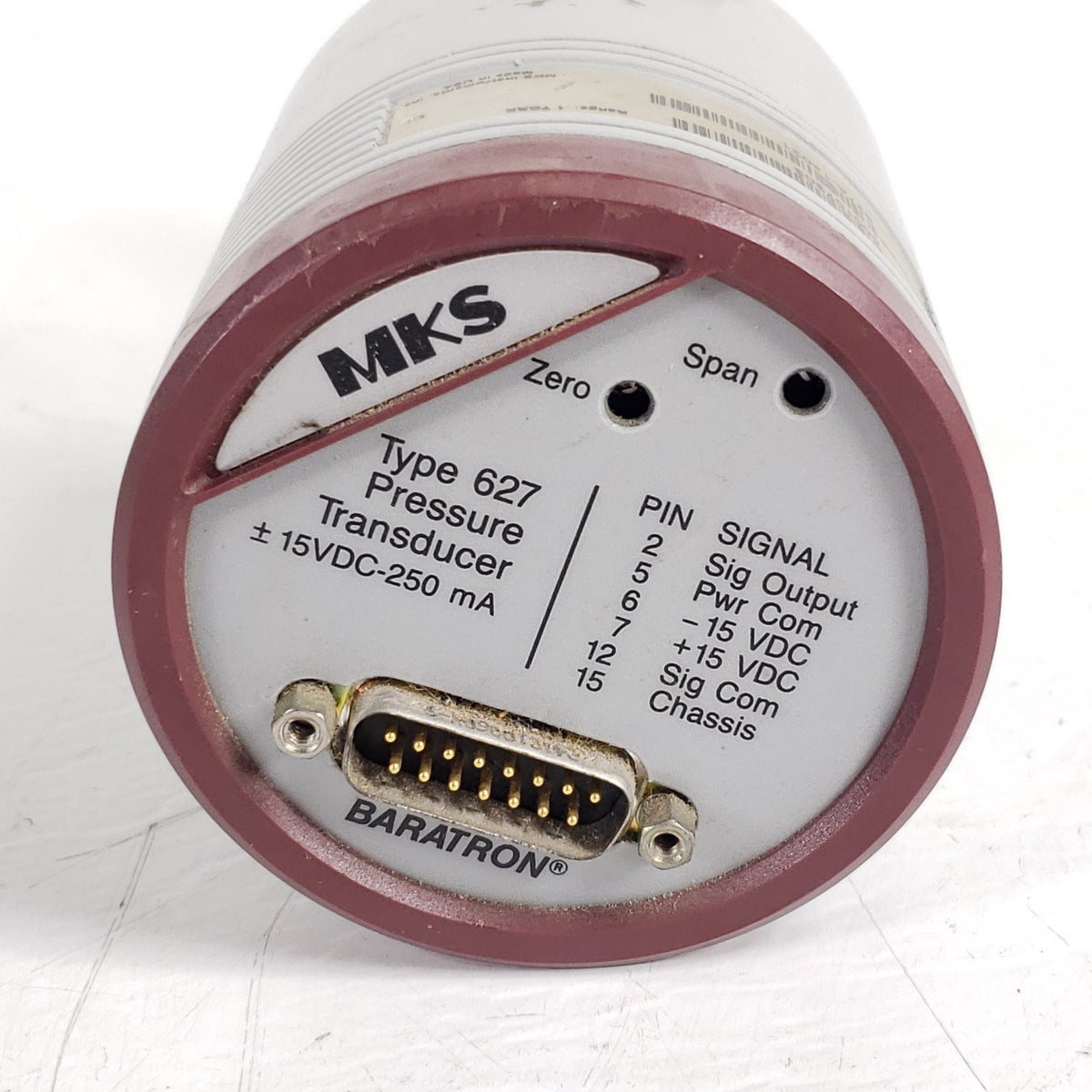 MKS 627A-14021 Baratron 0.1 Torr Capacitance Manometer 1/2" Female VCR