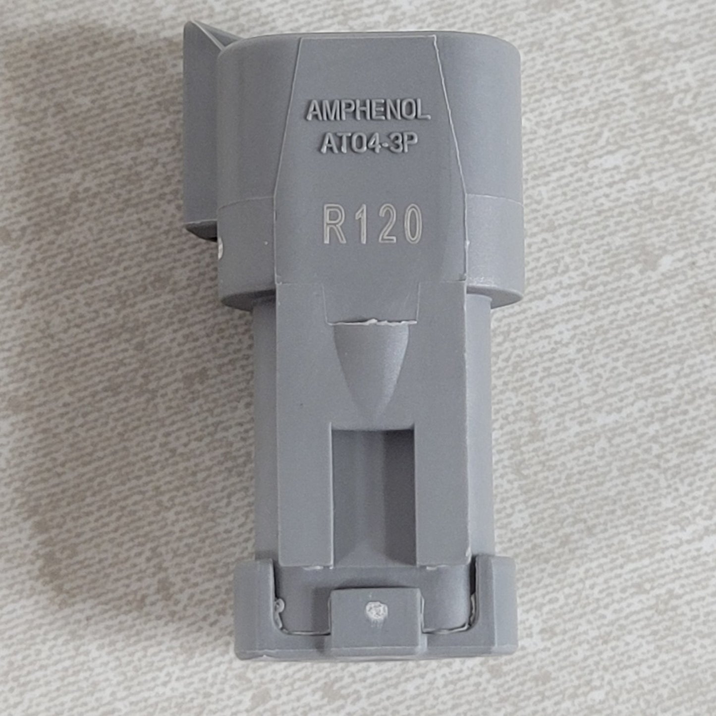 2x Amphenol Sine AT04-3P-RJ120 AT Series 3-Way Pin J1939 Receptacle 120 Ohm Gray