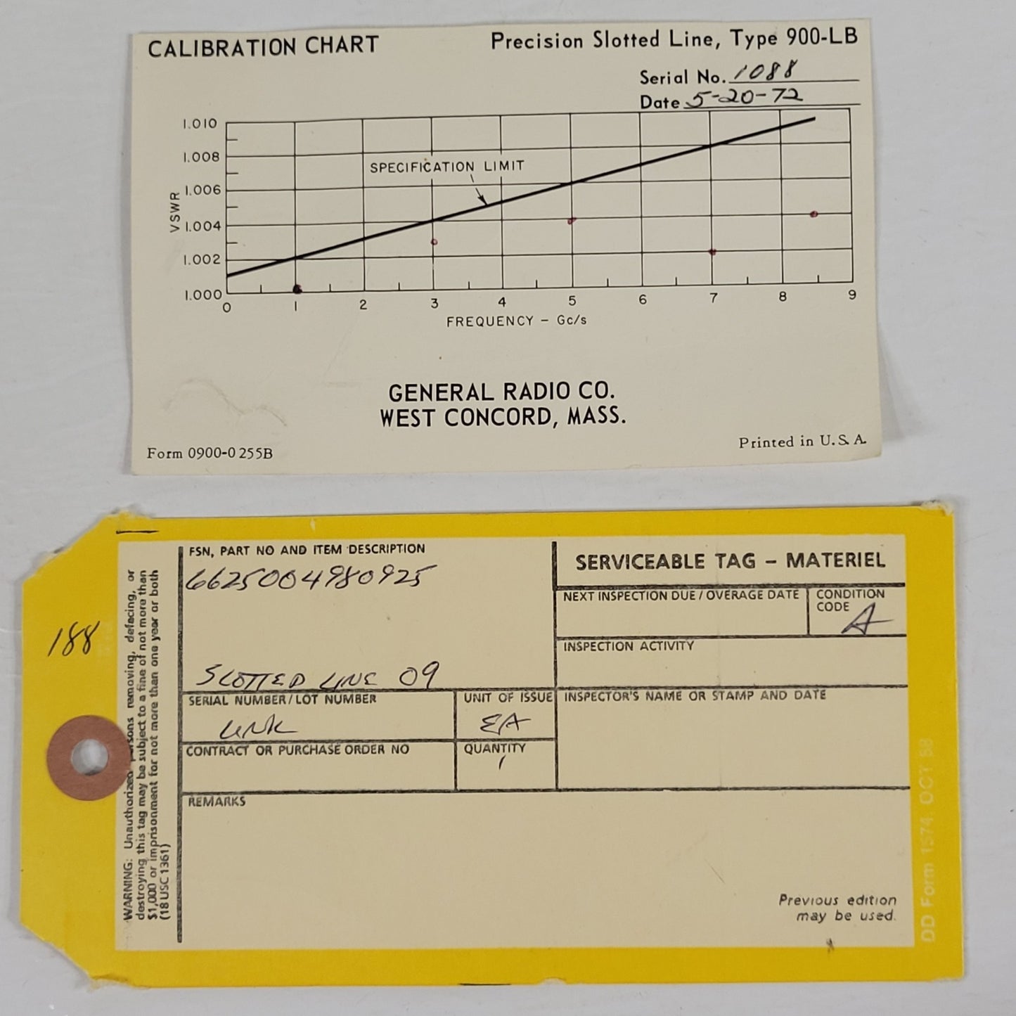 General Radio GenRad 900-LB Precision Slotted Line 900DP Probe Tuner Accessories