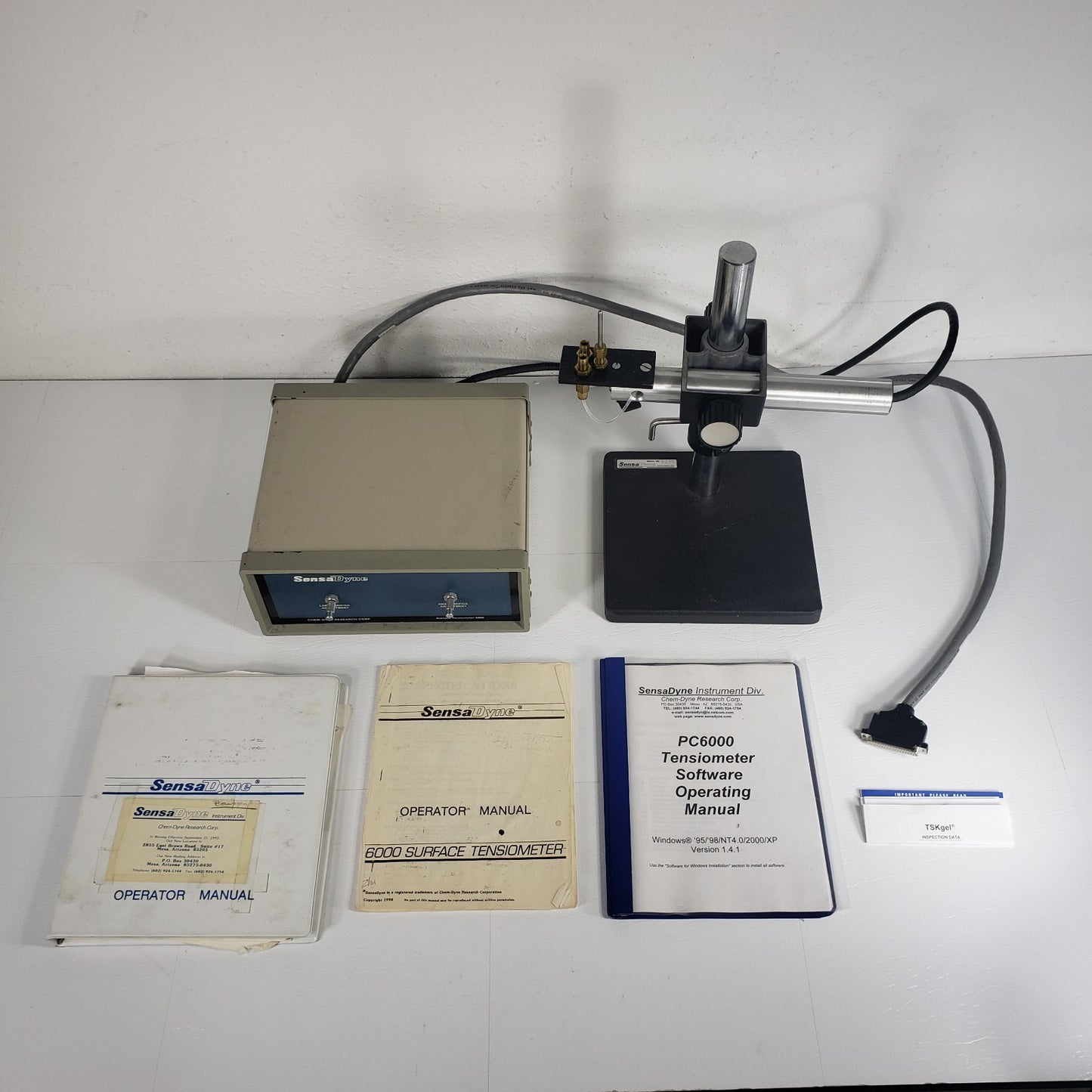 SensaDyne QC6000 Dynamic Surface Tensiometer w/ Probe Stand & Manuals