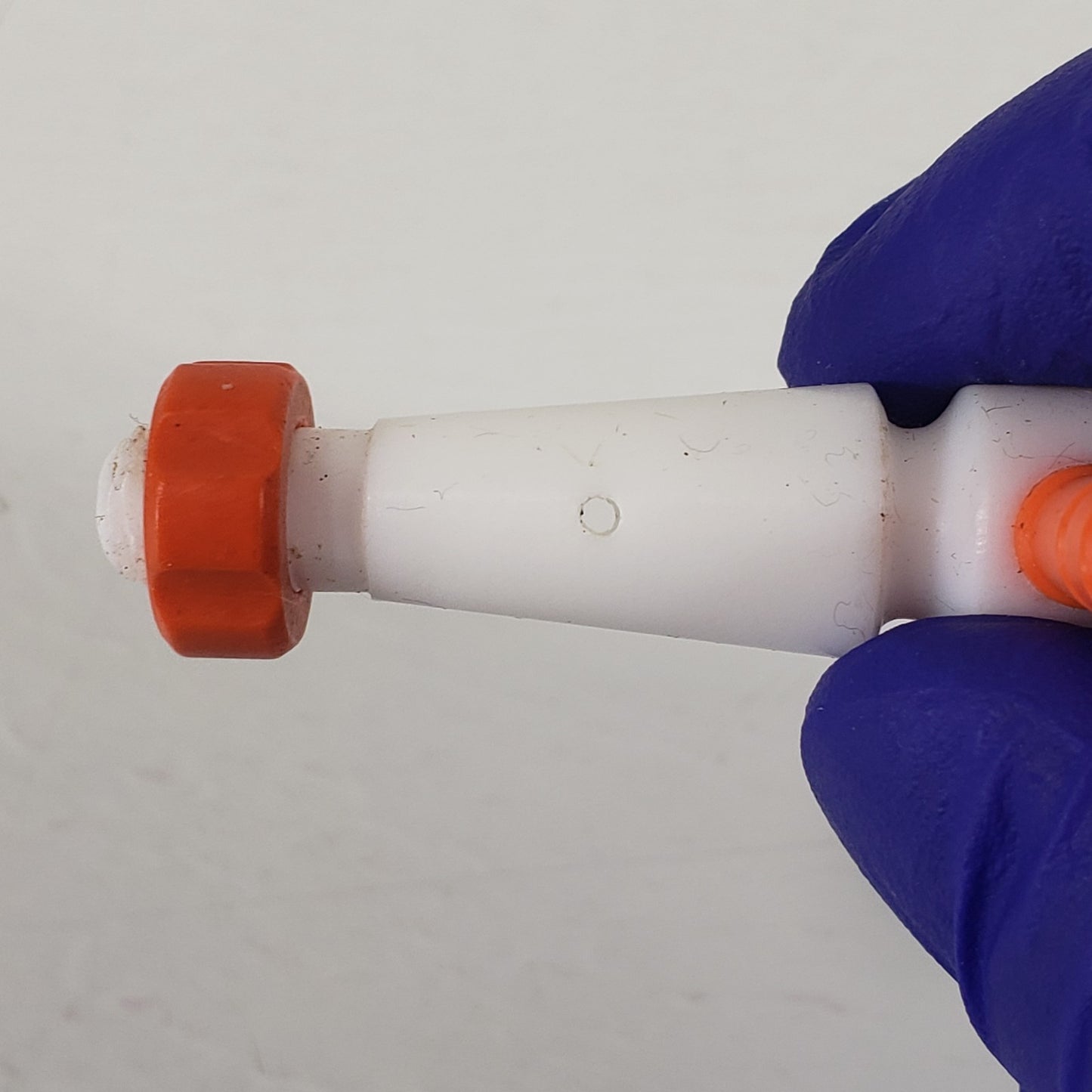 Two PTFE 13/25mm 2mm Bore Tapered Stopcocks for Glassware, Yellow & Orange