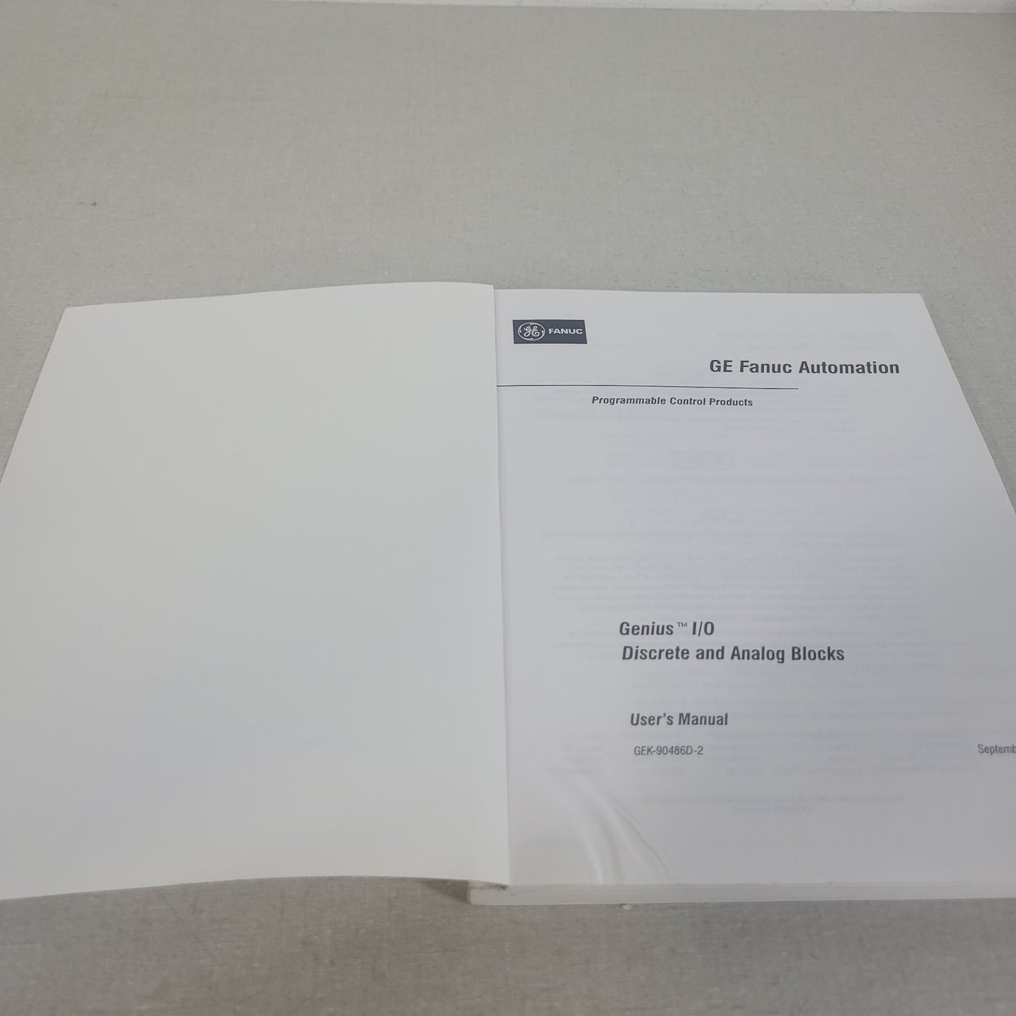 GE Fanuc GEK-90486D-2 Genius I/O Discrete Analog Blocks PLC User Manual