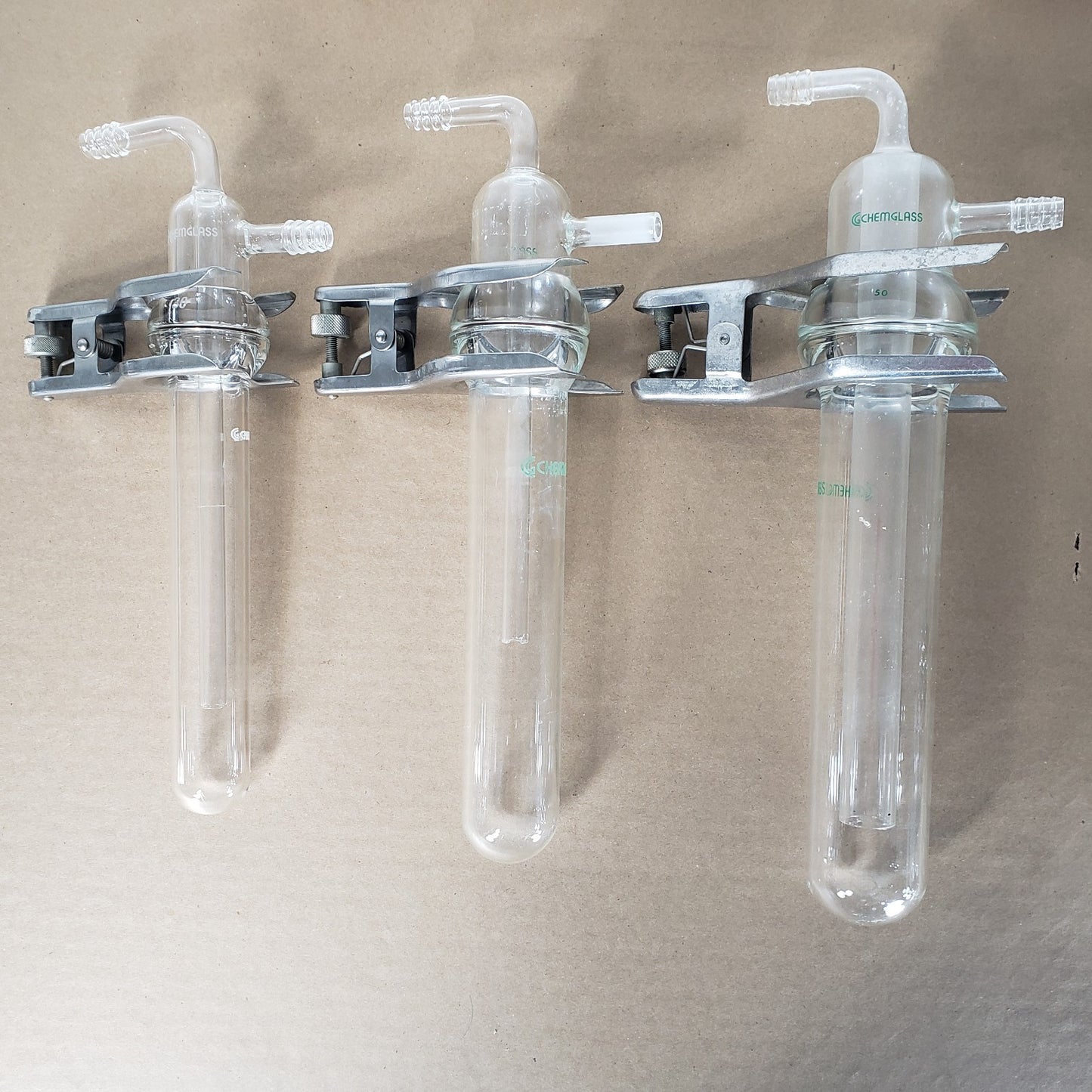 Chemglass CG-4513-10/11/12 Vacuum Trap Assembly #30/40/50 O-Ring Joint w/Clamps
