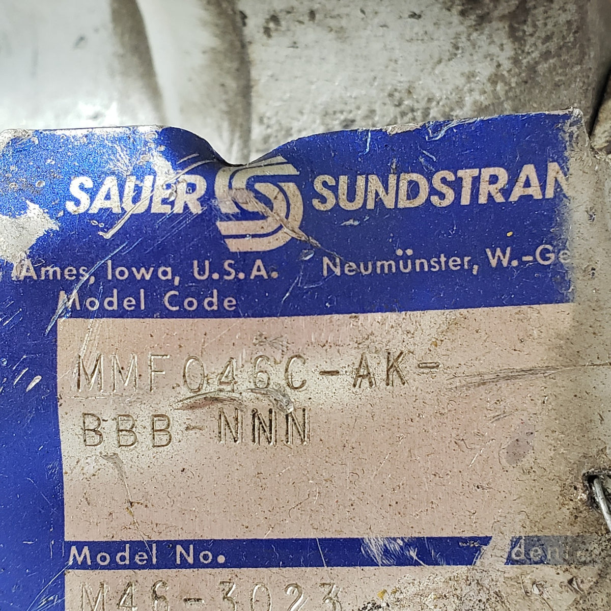 Sauer Sundstrand MMF046CAKBBBNNN M46 46cc Fixed Hydraulic Piston Motor Untested
