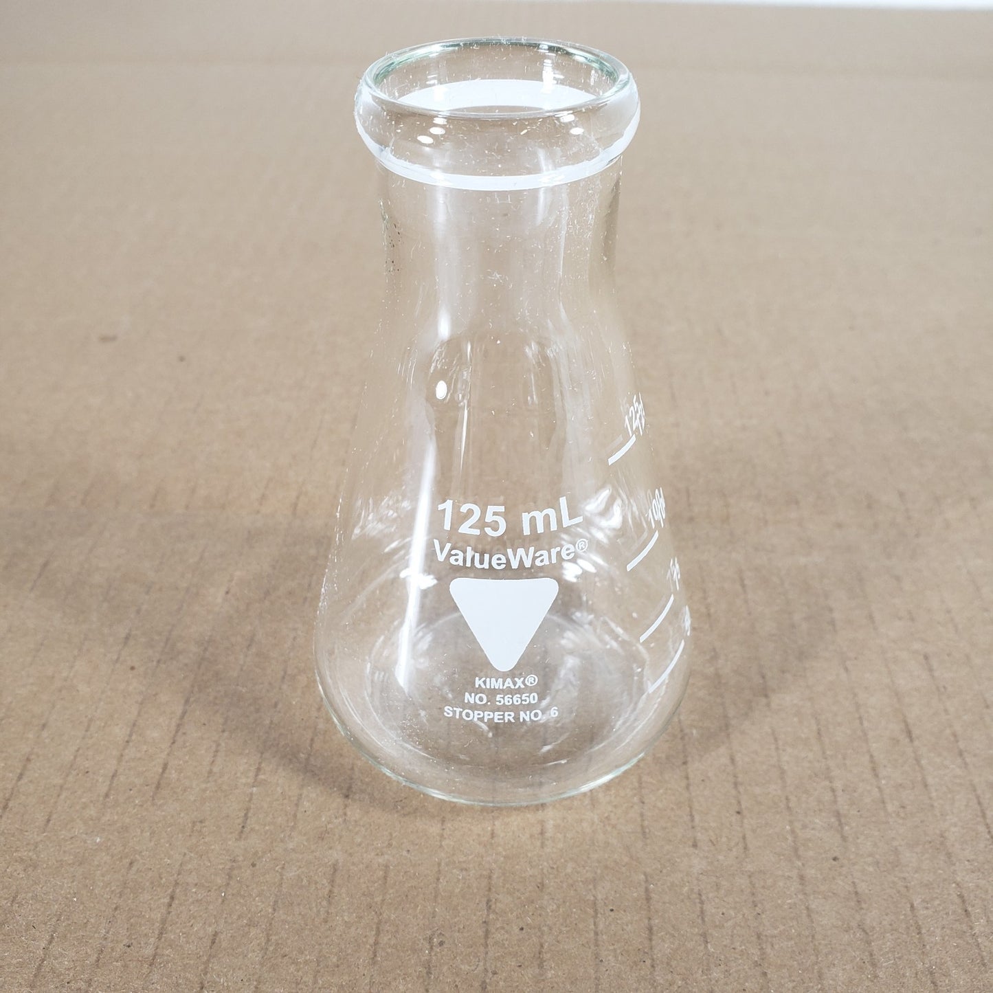 Lot Of 10 Valueware/Kimax/Pyrex 56650/26500/4980 125mL Erlenmeyer Flasks No. 6/5