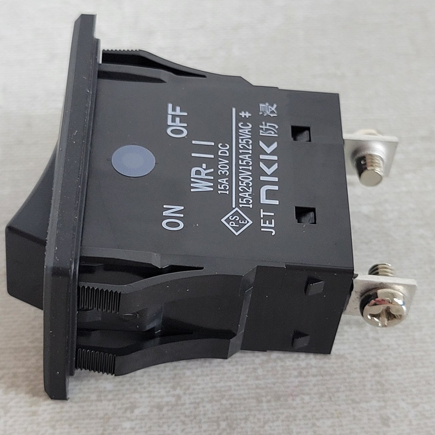 NKK WR11AT WR-11KTE SPST On-Off Rocker Switch IP67 15A Screw Lug Black