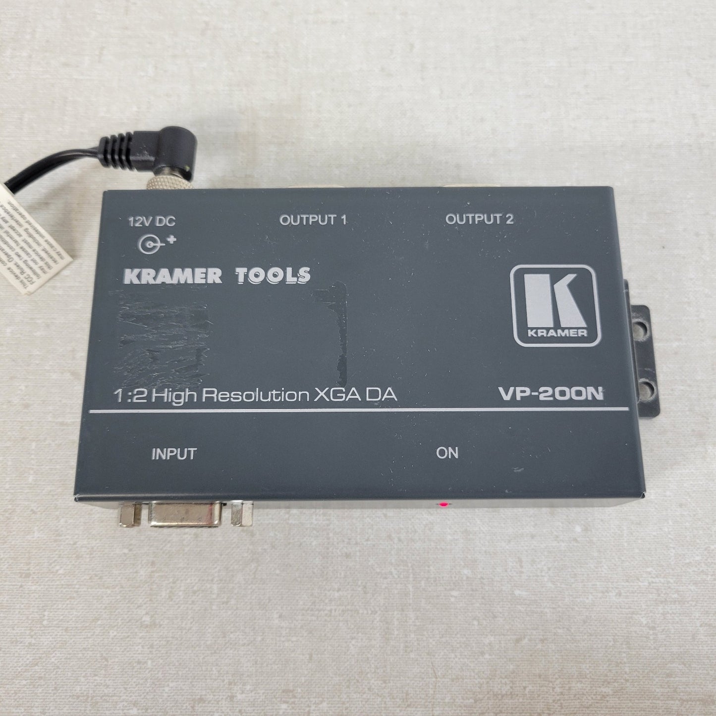 Kramer VP-200N 1:2 UXGA VGA Distribution Amplifier Amp DA 15-Pin HD 12V PSU