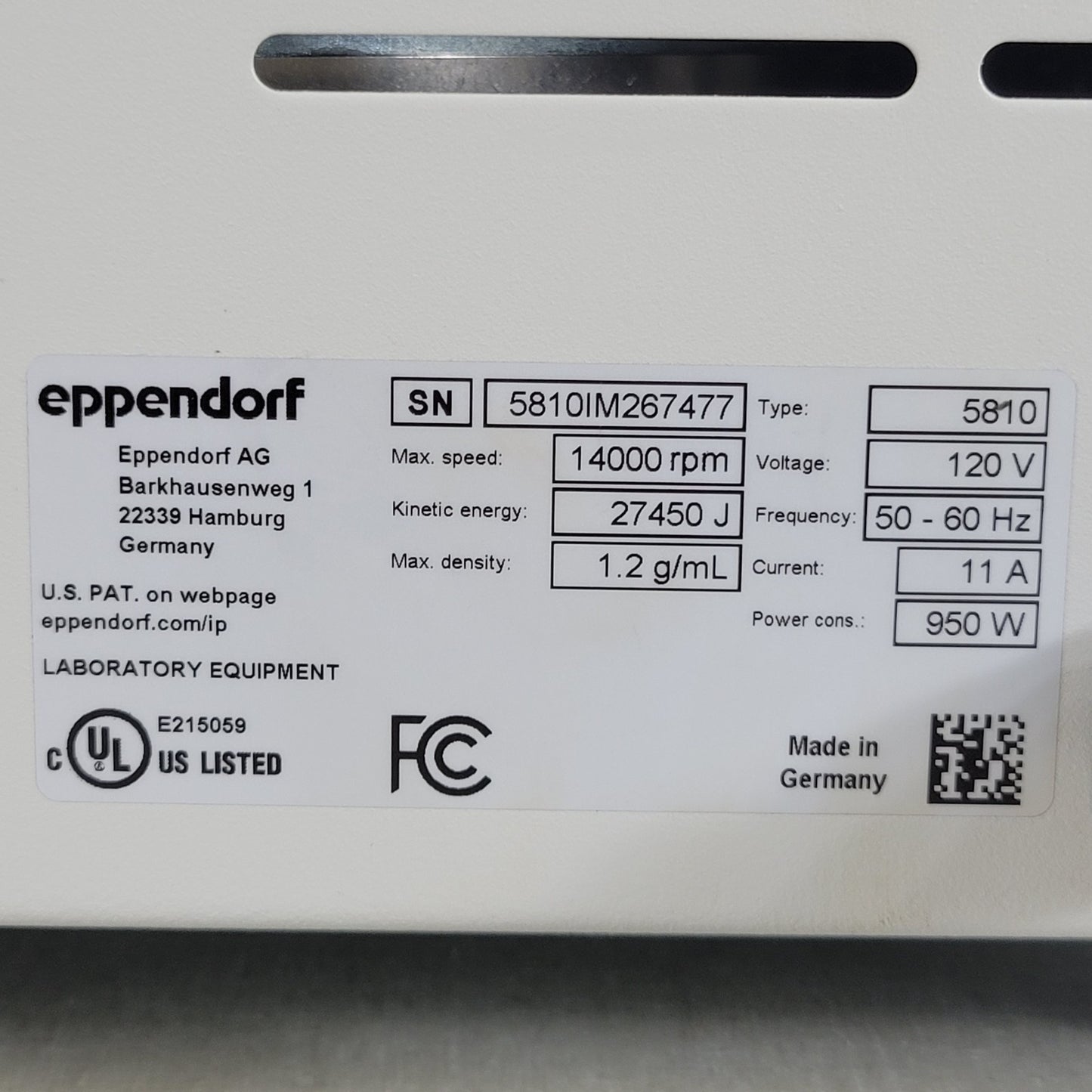 SPIN-TESTED Eppendorf 5810 Benchtop Centrifuge S-4-104 Rotor & Buckets 3900RPM