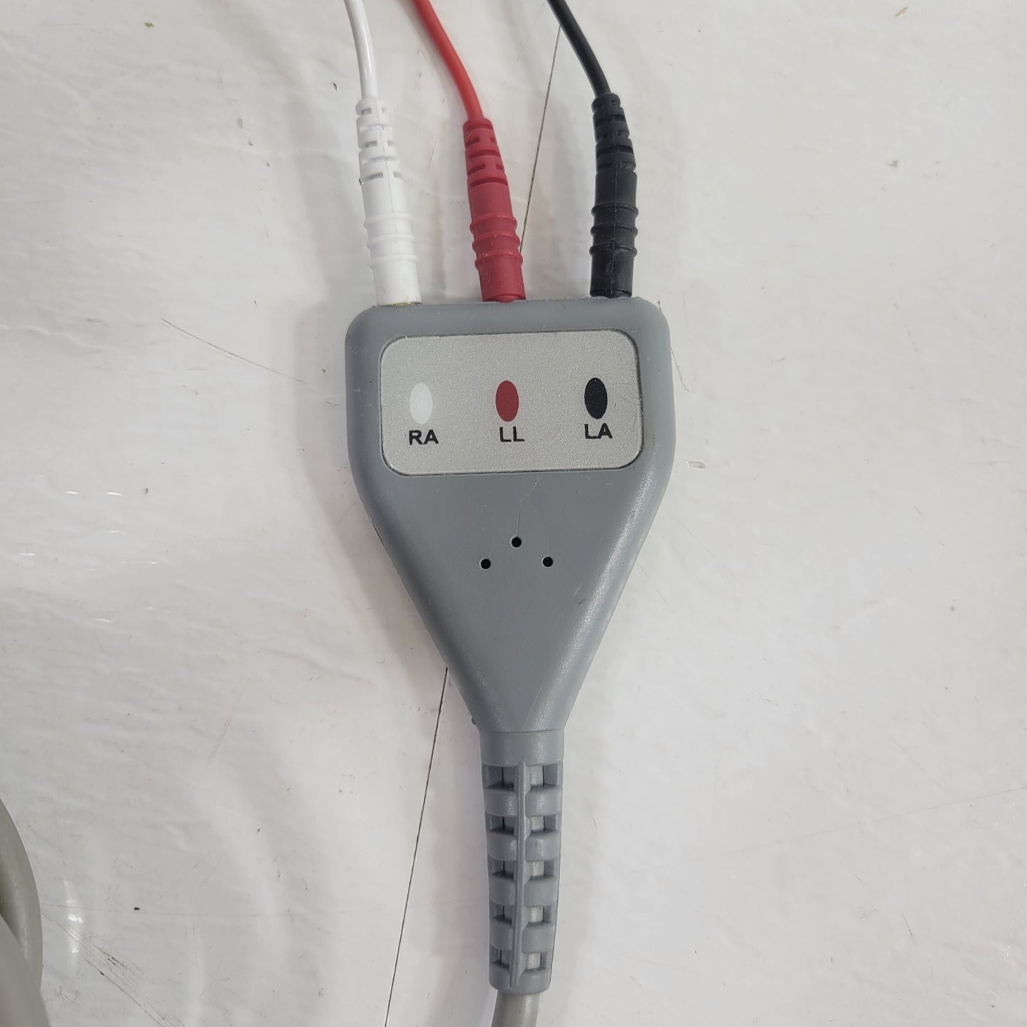 3-Lead ECG EKG Patient Monitor Cable RA LA LL Snap Leads 4-Pin Round Plug
