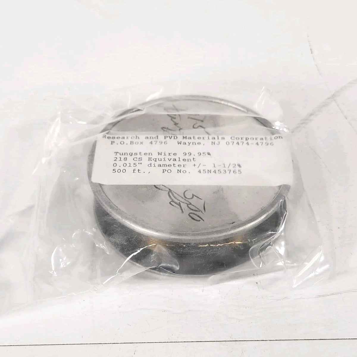 Research & PVD 45N453765 Tungsten Wire 99.95% .015in x 500ft Sealed NOS