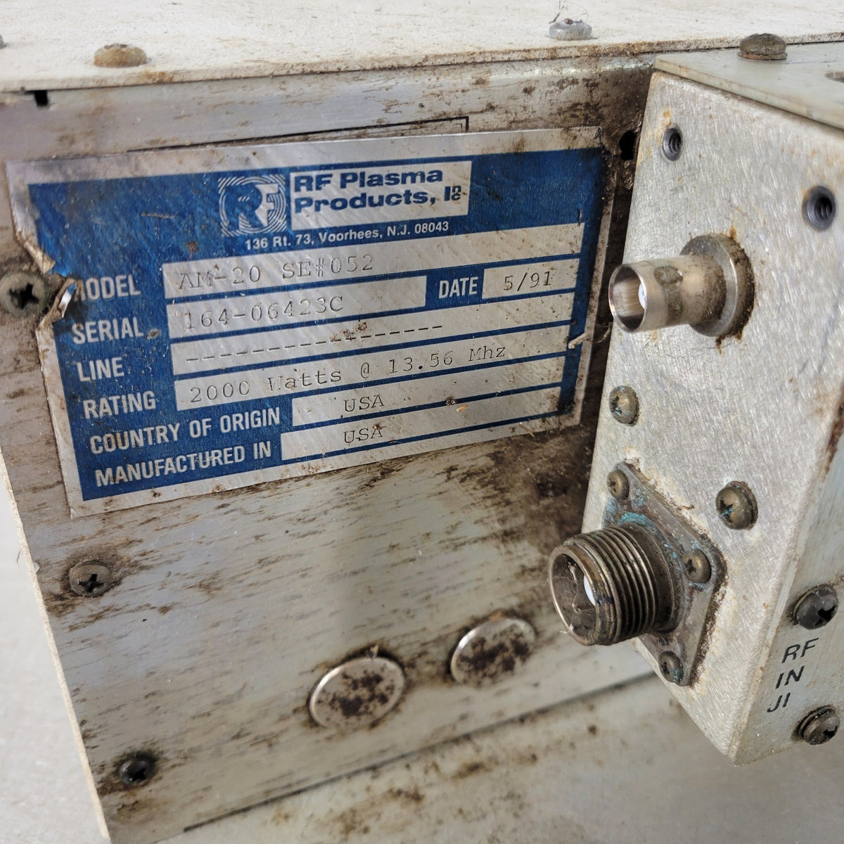 RFPP AM-20 2kW 13.56MHz Automatic RF Matching Network Phase/Mag Detector