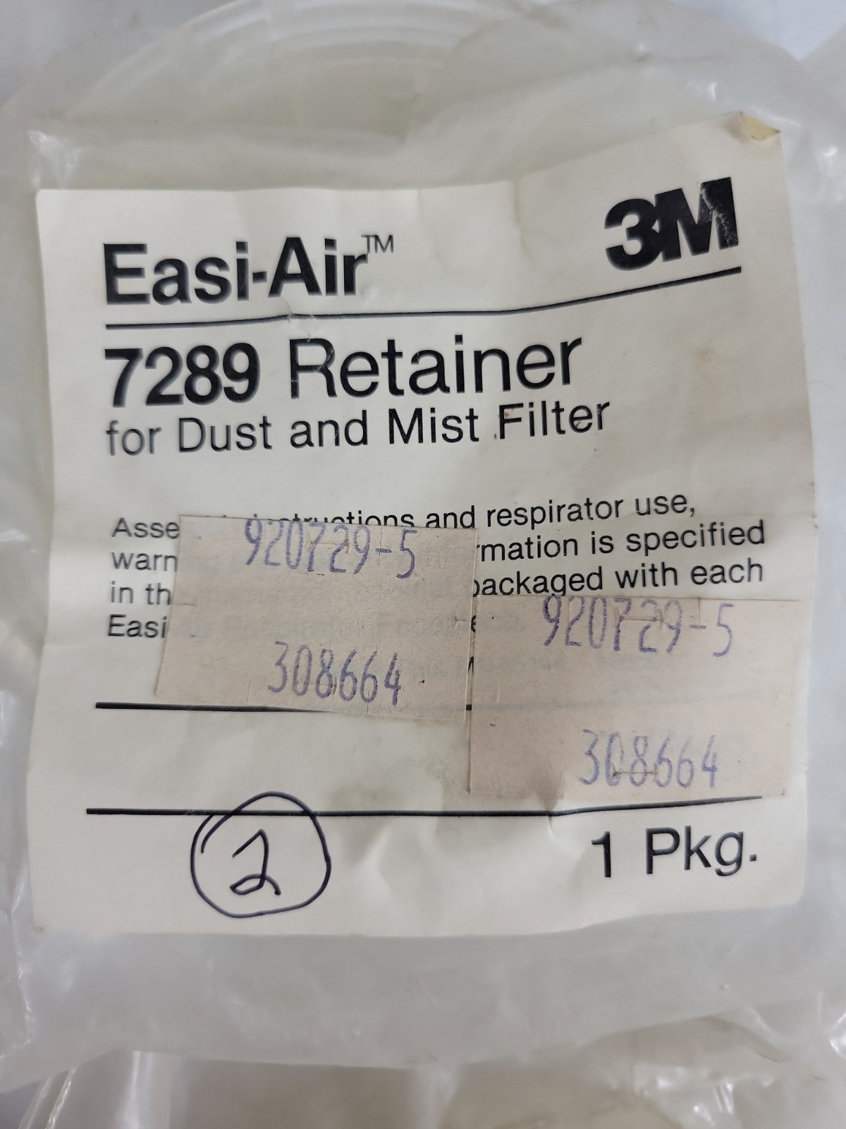 3M 7289 Easi-Air Dust/Mist Respirator Filter Retainers 4-Pack 7N11 N95 NOS