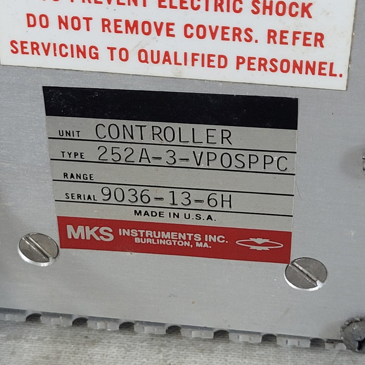 MKS 252A-MSO-3 Triple Setpoint Exhaust Valve Vacuum Pressure Controller