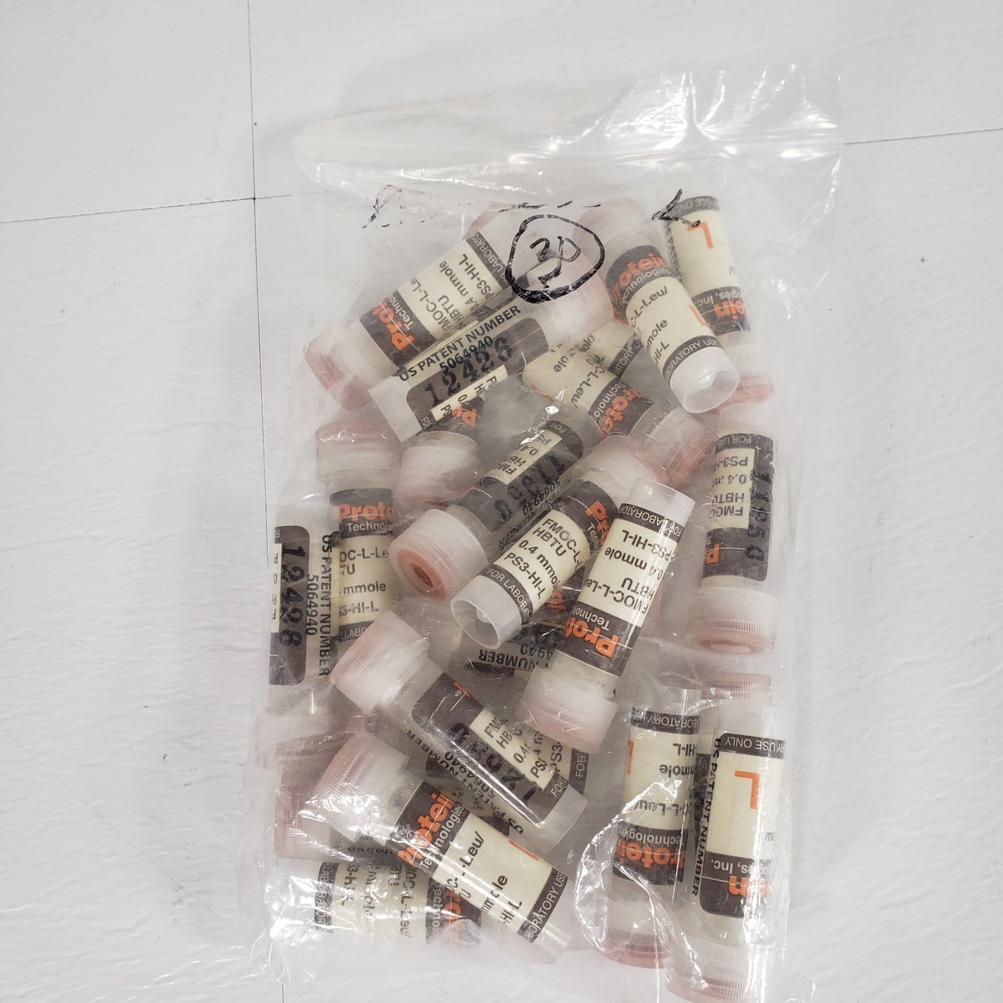 PROTEIN TECH. Assorted Alphabetized Polypropylene Vials For PS3 Peptide System