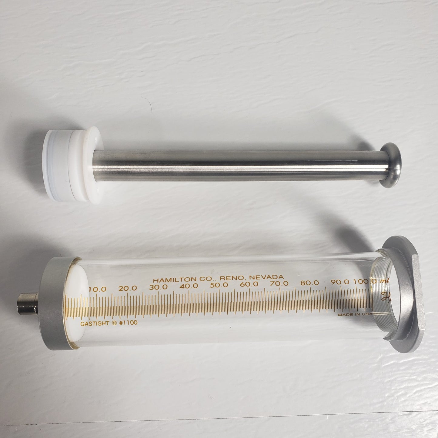 HAMILTON Gastight #1100 100.0ml Srng, Broken Luer Hub Tip