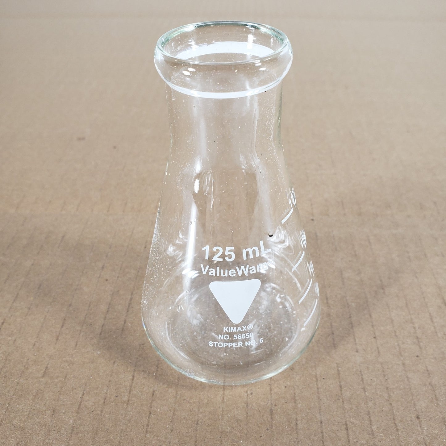Lot Of 10 Valueware/Kimax/Pyrex 56650/26500/4980 125mL Erlenmeyer Flasks No. 6/5