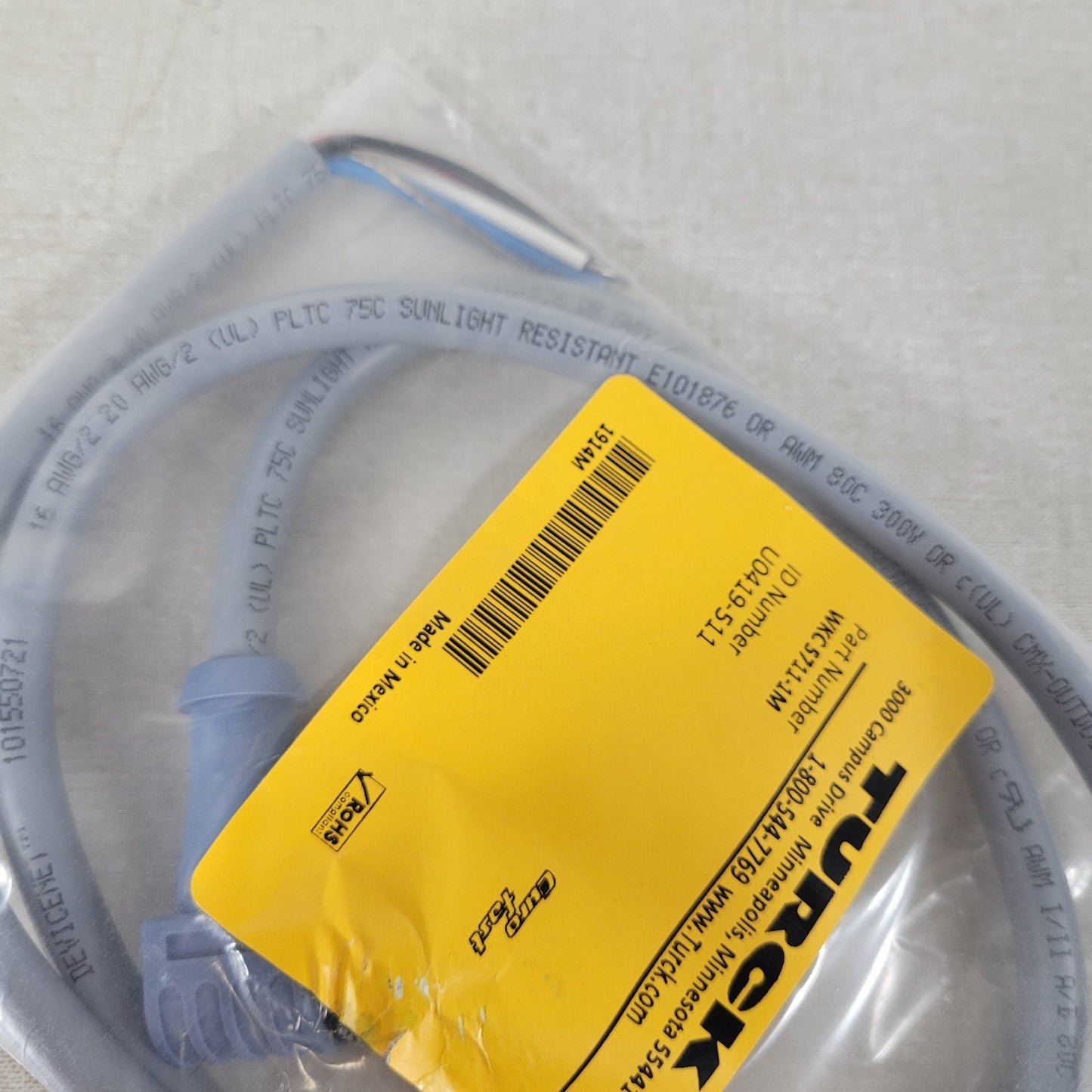 Turck WKC 5711-1M U0419-511 DeviceNet Cordset Cable 1M M12 Female 5-Pin