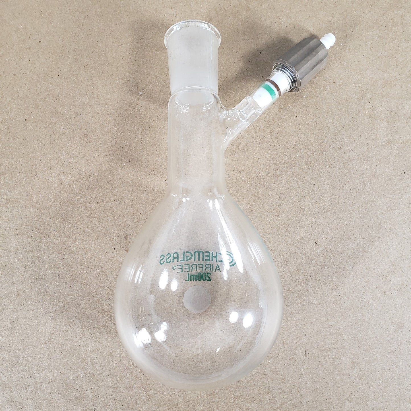 Lot of Chemglass AF-0520-26/25/22 Schlenk Flasks 200mL 25mL 2 w/out Plugs