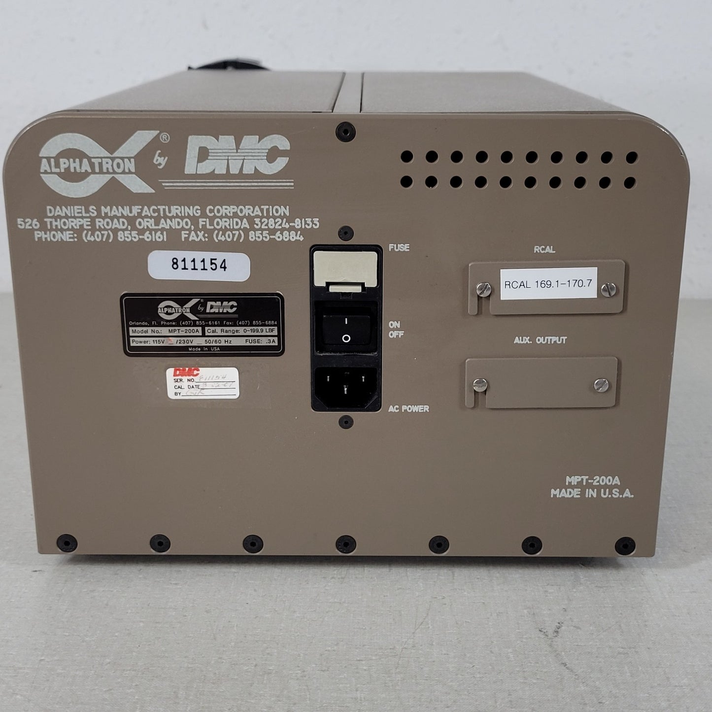 Tested Alphatron MPT-200A Wire Crimp Pull Tester 200 lb Motorized Cable Tester