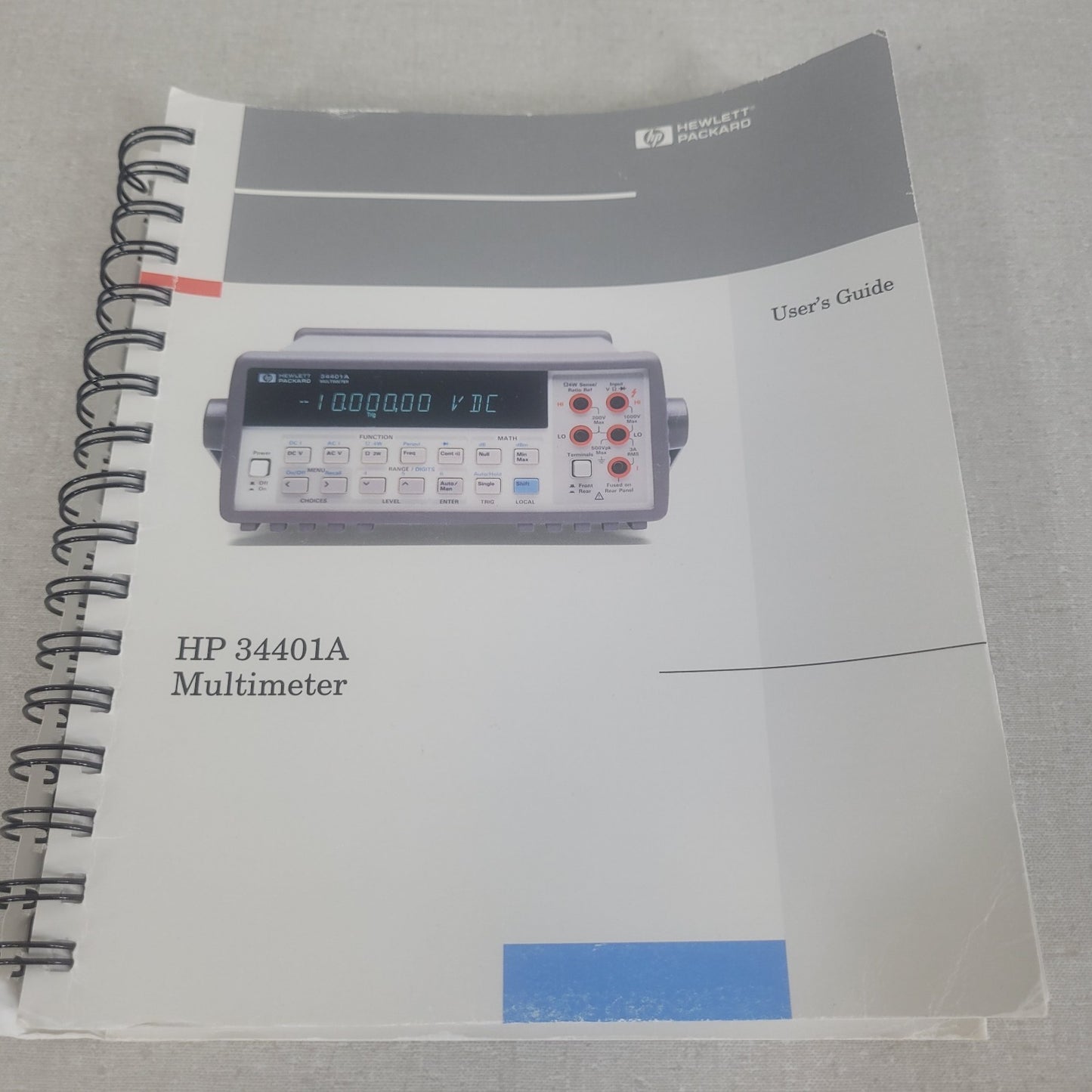 HP Agilent 34401A 6.5-Digit Digital Multimeter User Guide Manual 34401-90004