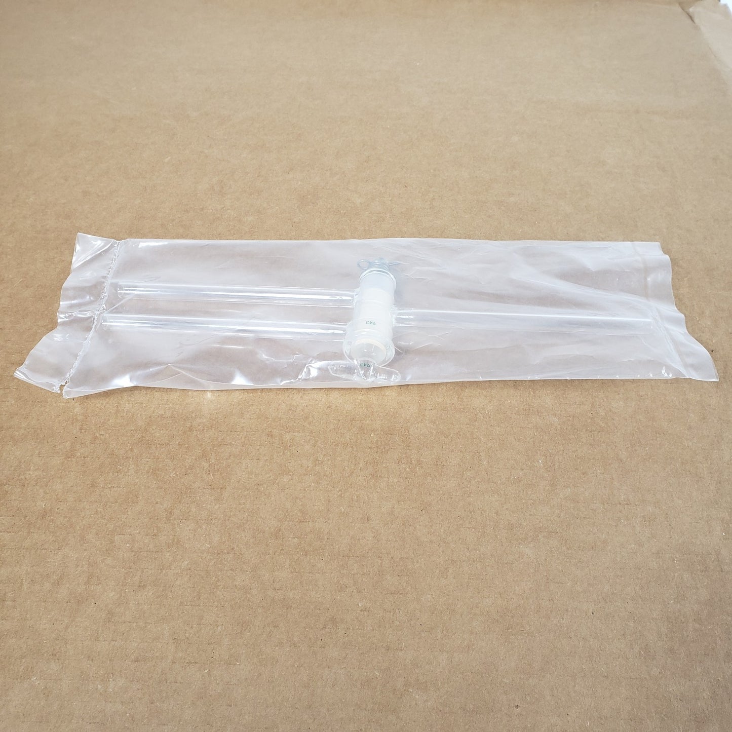 Chemglass CG-414-02 180° 3-Way Glass Stopcock 4mm Double Oblique Bore 10mm Arms