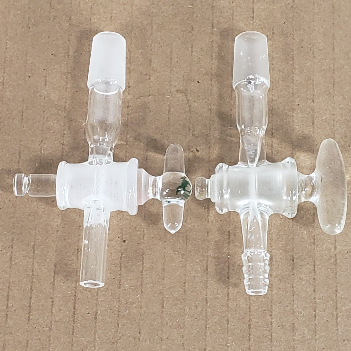 2x Unbranded 14/20 Outer Joint To 3/8" Hose/Straight Tube Adapters w/Stopcocks