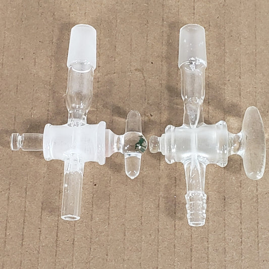 2x Unbranded 14/20 Outer Joint To 3/8" Hose/Straight Tube Adapters w/Stopcocks