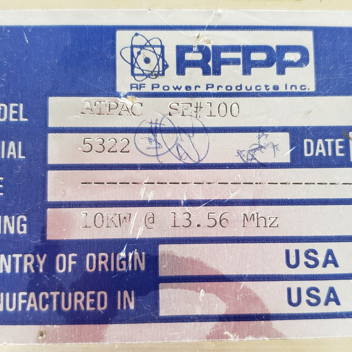 RFPP ATPAC SE#100 10kW 13.56MHz Phase Magnitude RF Sensing Coupler Splitter