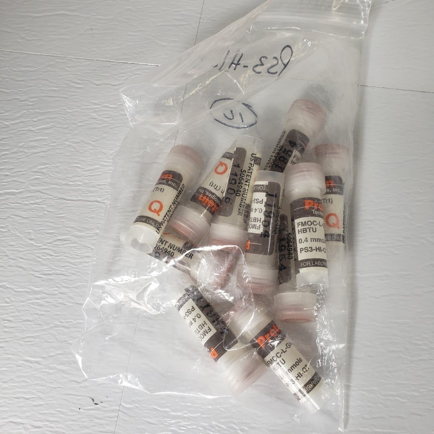 PROTEIN TECH. Assorted Alphabetized Polypropylene Vials For PS3 Peptide System