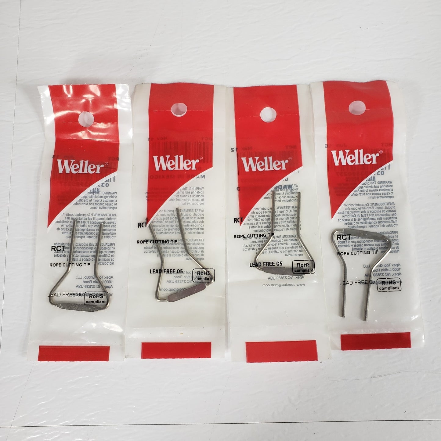 Lot of 4 Weller RCT Rope Cutting Tips 8200 D550 D650 9400 Soldering Guns