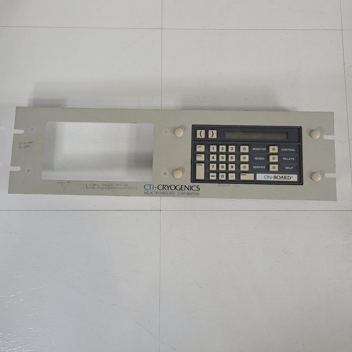 CTI Cryogenics 8113036G001 On-Board FastRegen Sputtering Control Module w/ Panel