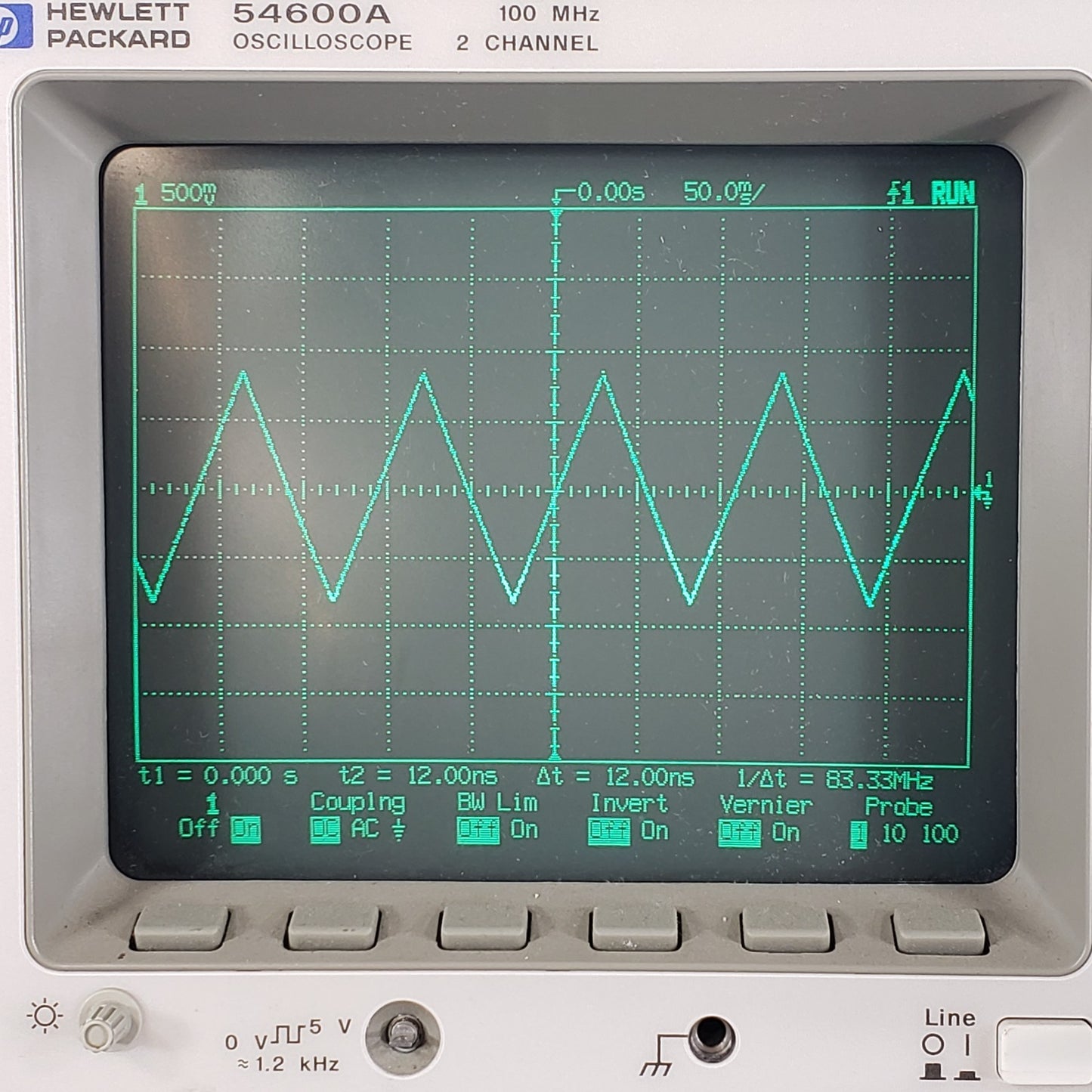 TESTED HP 54600A 100MHz 2-Channel Oscilloscope w/ 54650A HP-IB GPIB Module