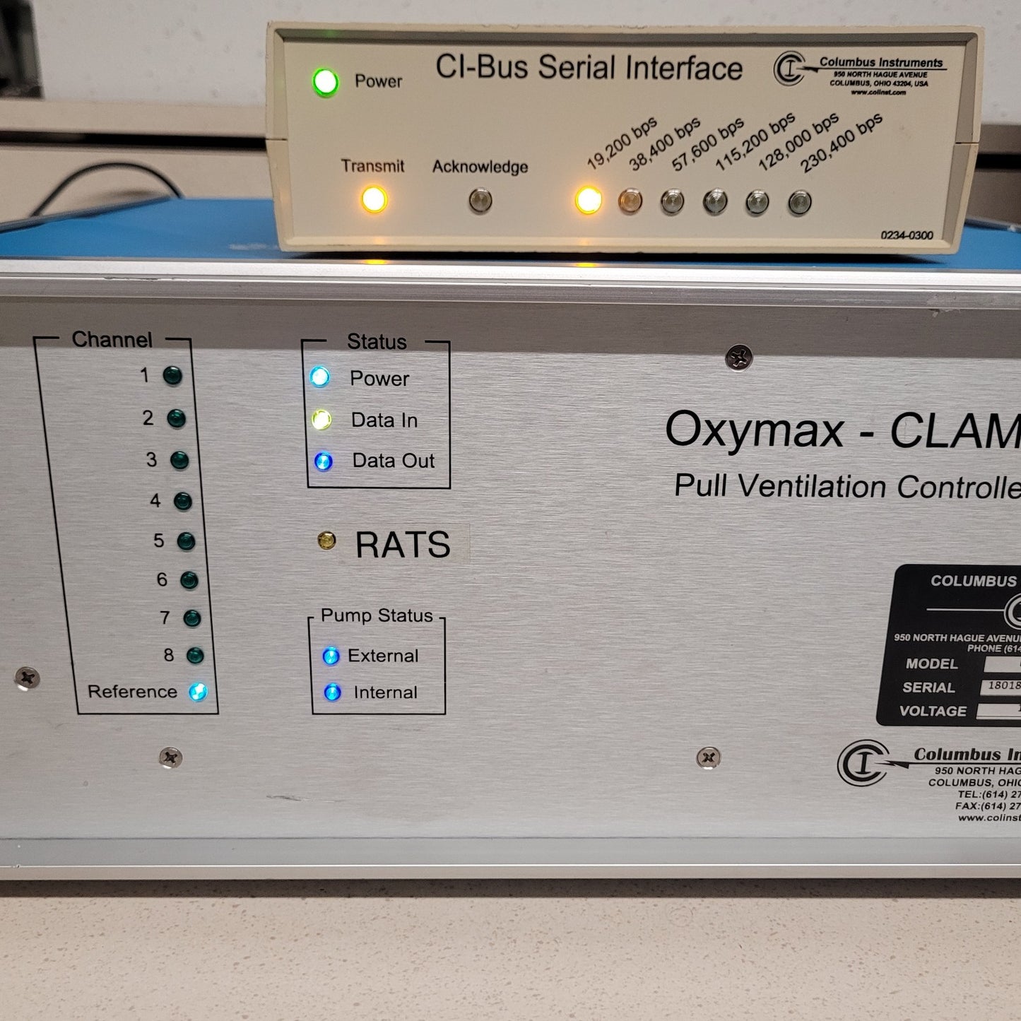 TESTED Columbus Oxymax CLAMS UGC Gas Conditioner Paramagnetic O2 Sensor UFC